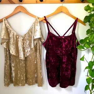 Velour blouses size small bundle of two NWT